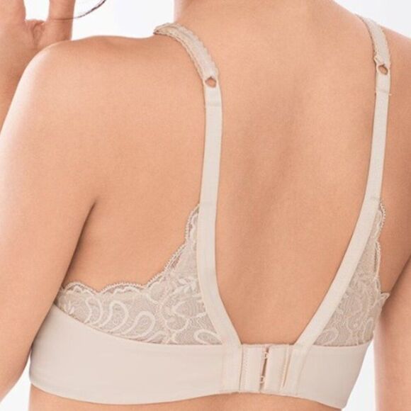 LE MYSTERE Sophia Lace T Back Bra 30DD T Shirt Bra 30E Almond Nude 570204749 NWT - Picture 3 of 11